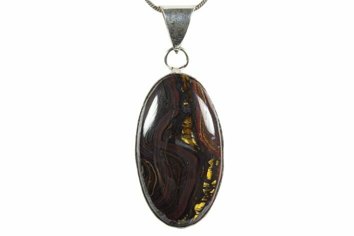 Beautiful Tiger Iron Pendant - Billion Years Old #345356